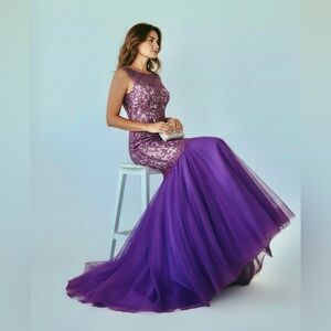Madison James Purple Prom Dress